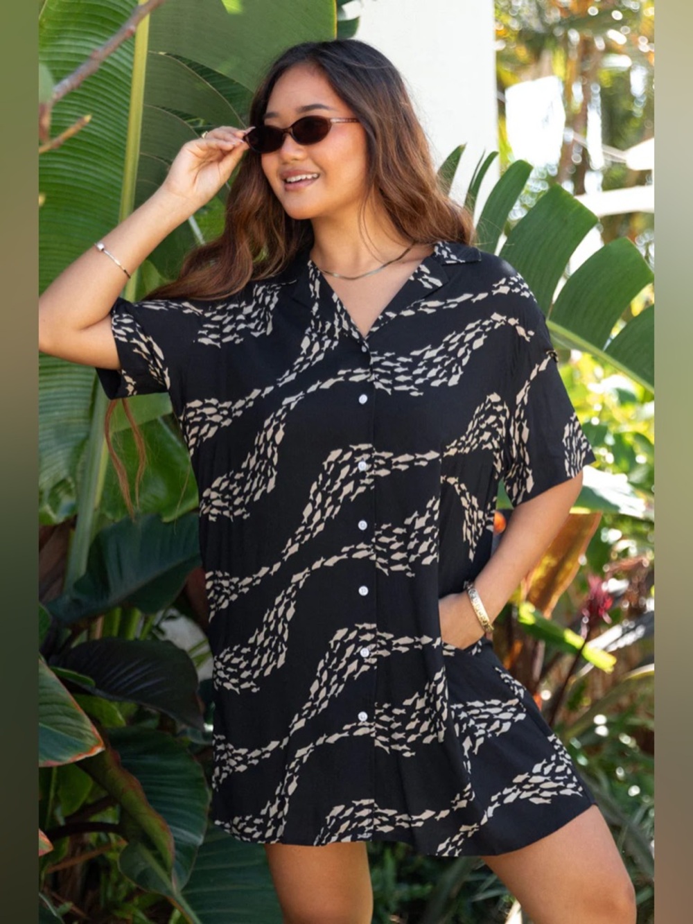 NWT Fighting Eel Dress Sadie in Shadow Fish Wave